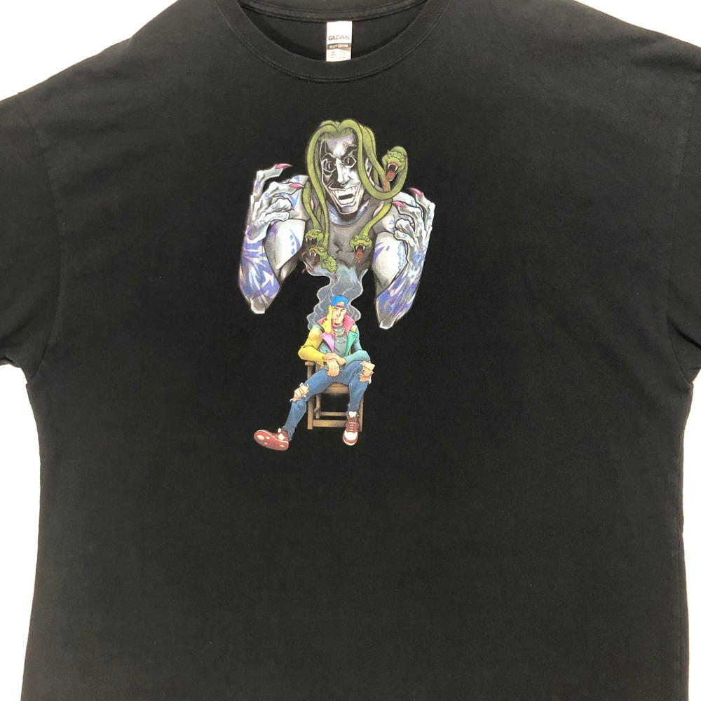 Gildan Graphic Print T-Shirt Medusa‎ Cartoon Character Black 3XL